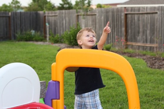 Pointing at Airplanes on the Jungle Gym
